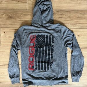Rogue Gray Hoodie with Red Logo